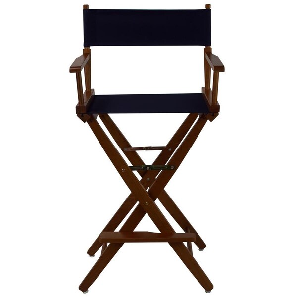Doba-Bnt 206-34-032-10 30 in. Extra-Wide Premium Directors Chair, Oak Frame with Navy Color Cover SA3284653 - main